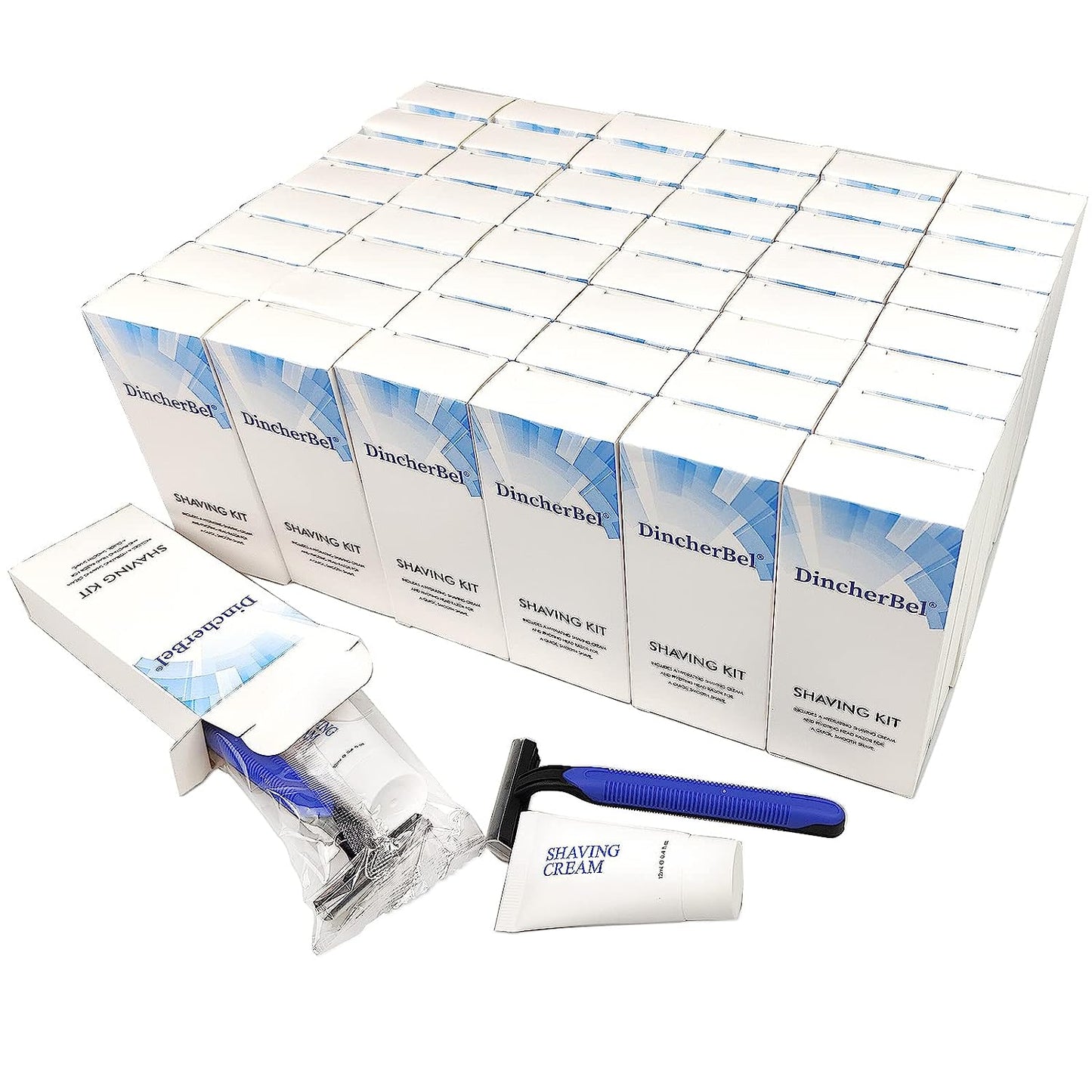Disposable Razors in Bulk Shaving Kit Twin Blade Razors and Cream(12g), Individually Wrapped Toiletries Amenities for Hotel, Airbnb, Homeless, Shelter, Camping and Travel