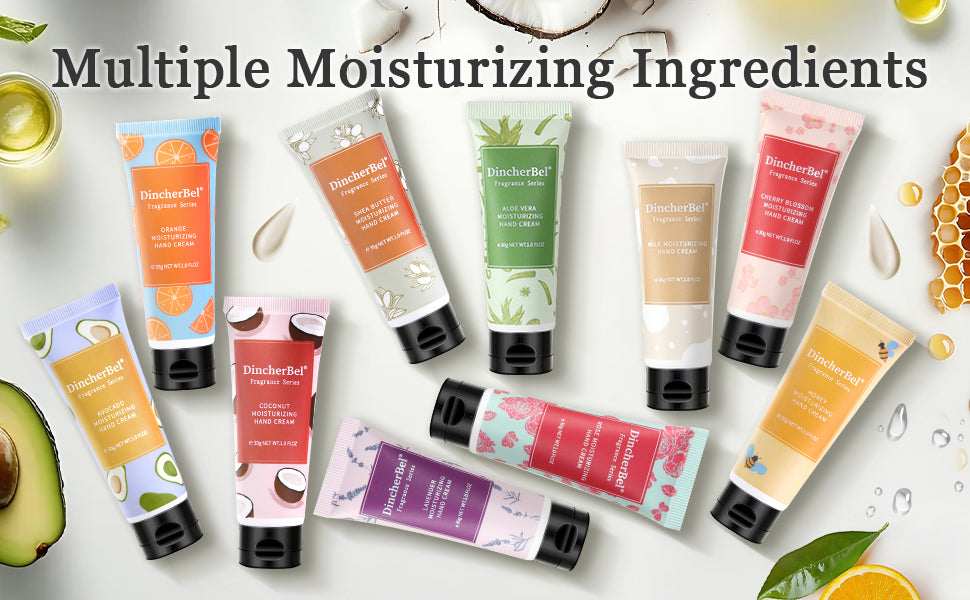 10 Pack Hydrating Hand Cream Set- Travel Size Non-Greasy Hand Lotion Set for Dry Skin, Instant Moisturizing Fragrance Hand Cream for Women, 1.0 oz/30 ml