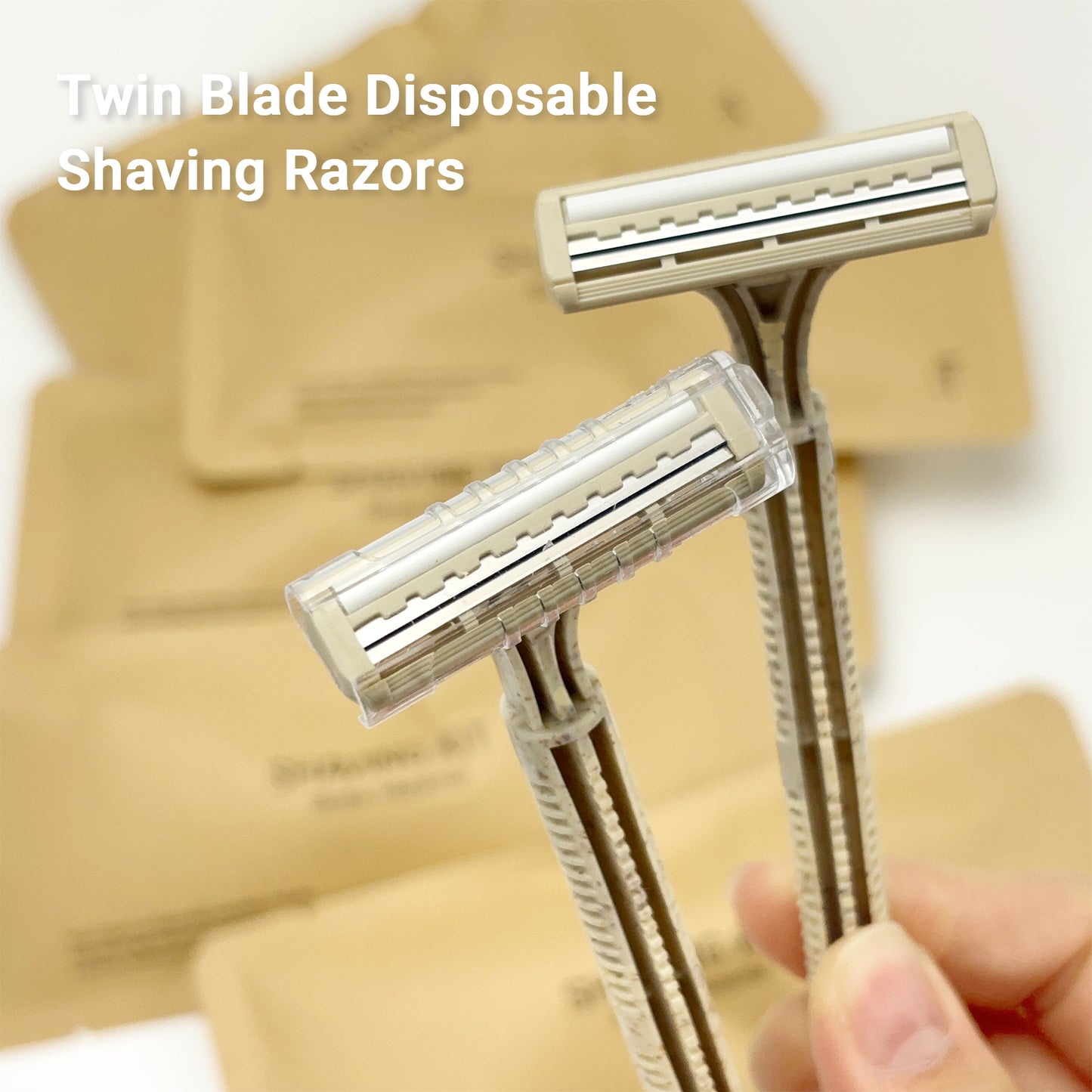Disposable Shaving Kit for Men &Women - Wheat Straw Razors and Cream Bulk