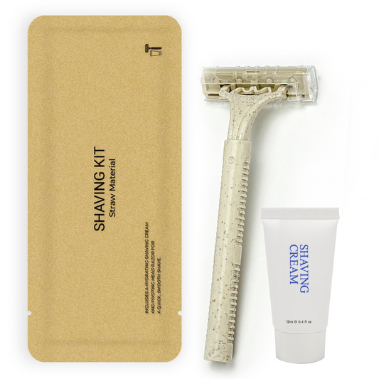 Disposable Shaving Kit for Men &Women - Wheat Straw Razors and Cream Bulk
