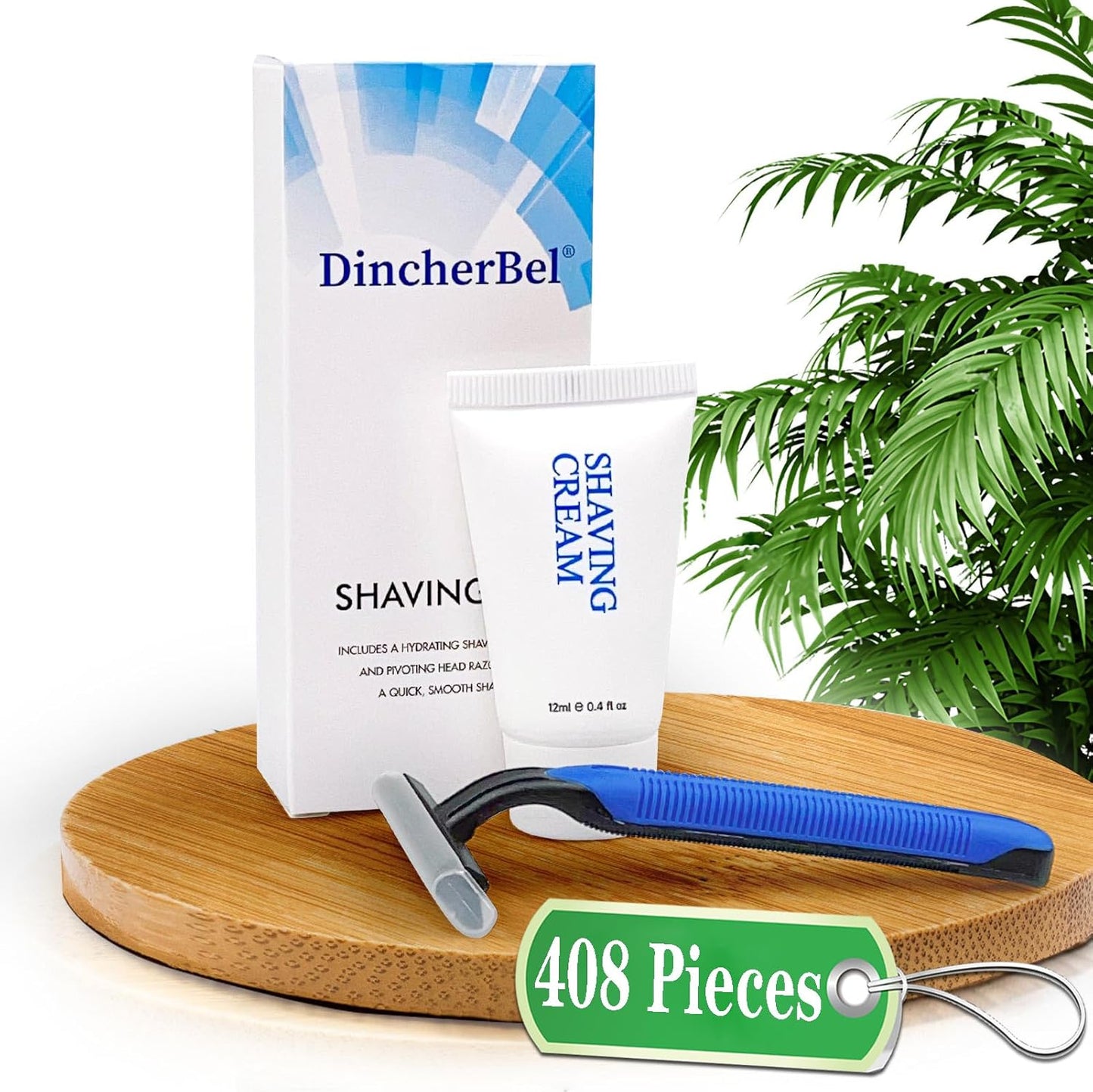 Shave Kit in Bulk, Smooth Shave Disposable Razor and Cream(12g), Individually Wrapped Toiletries Amenities for Hotel, Airbnb, Homeless, Shelter, Camping and Travel (408 Pack)